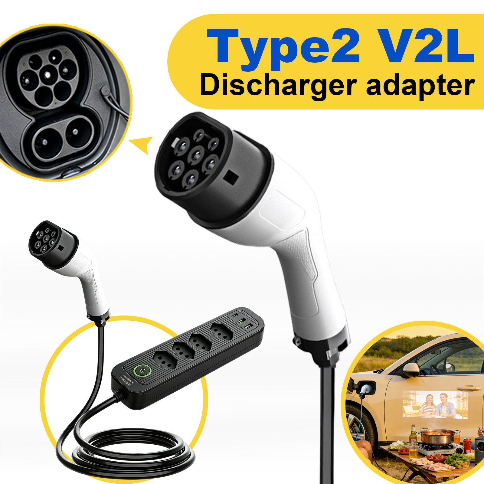 Bộ chuyển đổi xả điện Type2 V2 - đánh giá và giá Outdoor Power Station